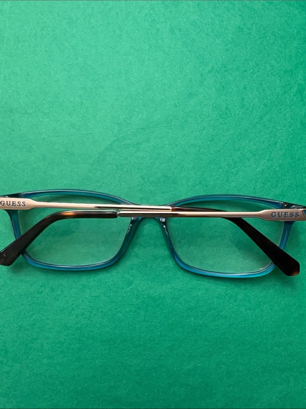 GUESS Black Frames with Teal Temple Accents Women’s Glasses